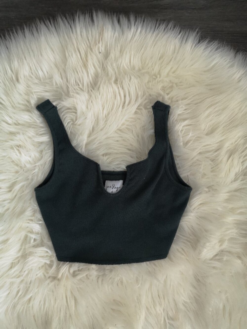 💝Princess Polly Notch Front Tank in Dark Sage Green - Size AUS6/US2